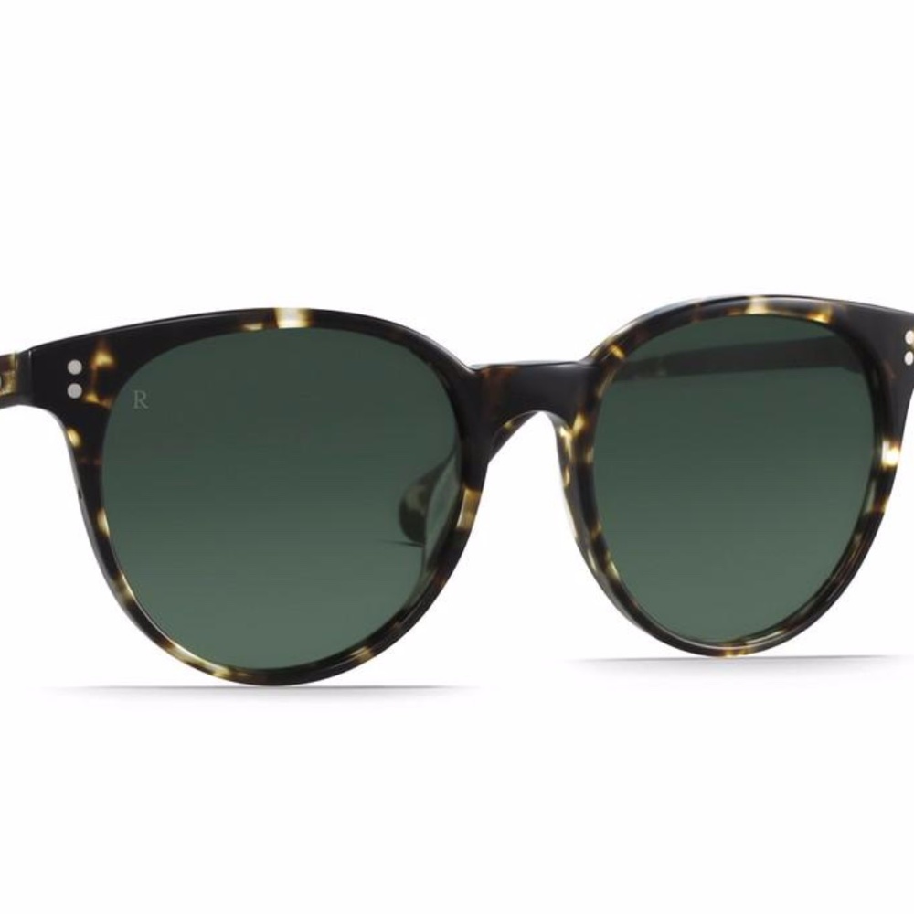 RAEN Tortoise Shell Sunglasses with Green Lenses